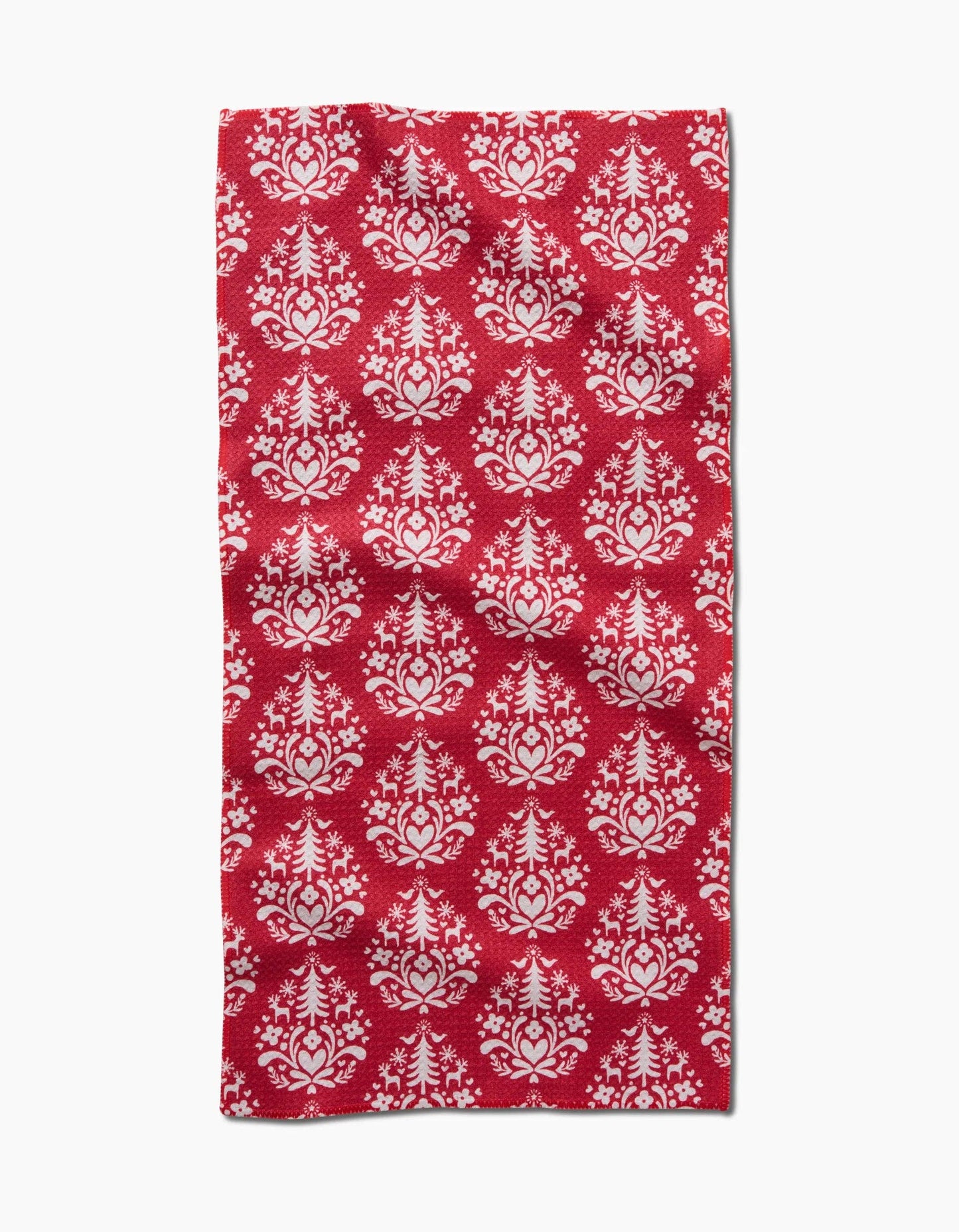 Nordic Holiday Stamp Red Bar Towel