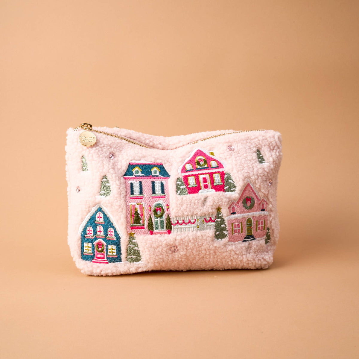 Teddy Pouch-Pink Pine Village