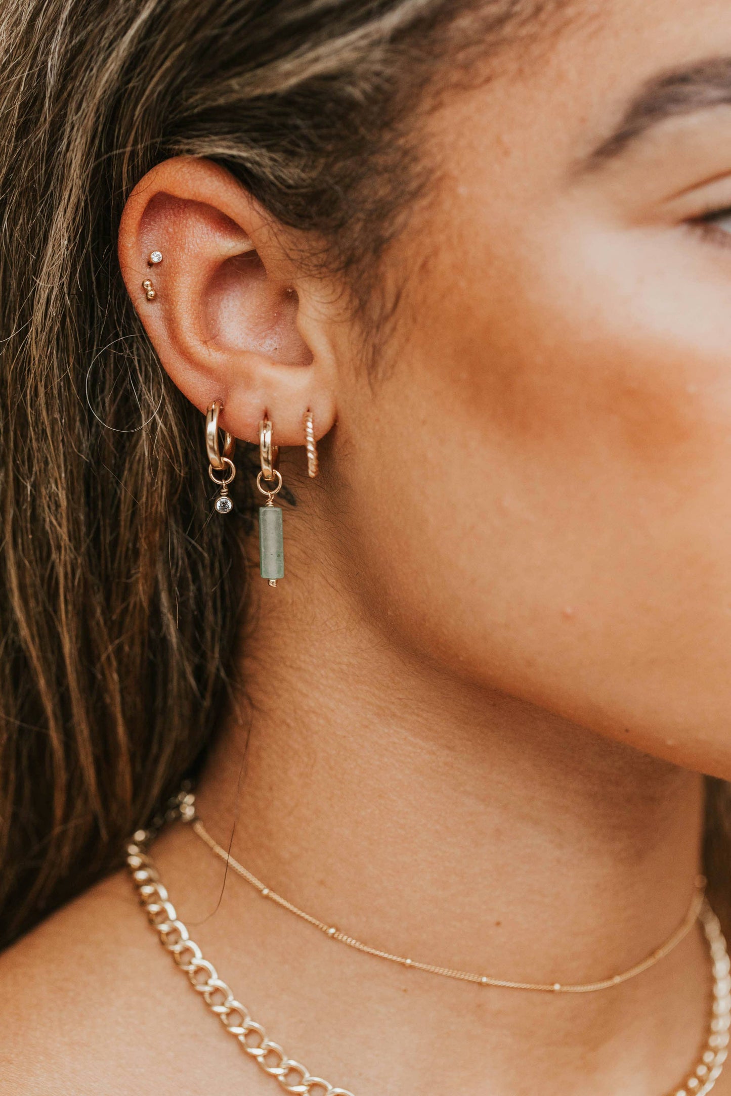 Seafoam Gemma Charms | 14kt Gold Fill