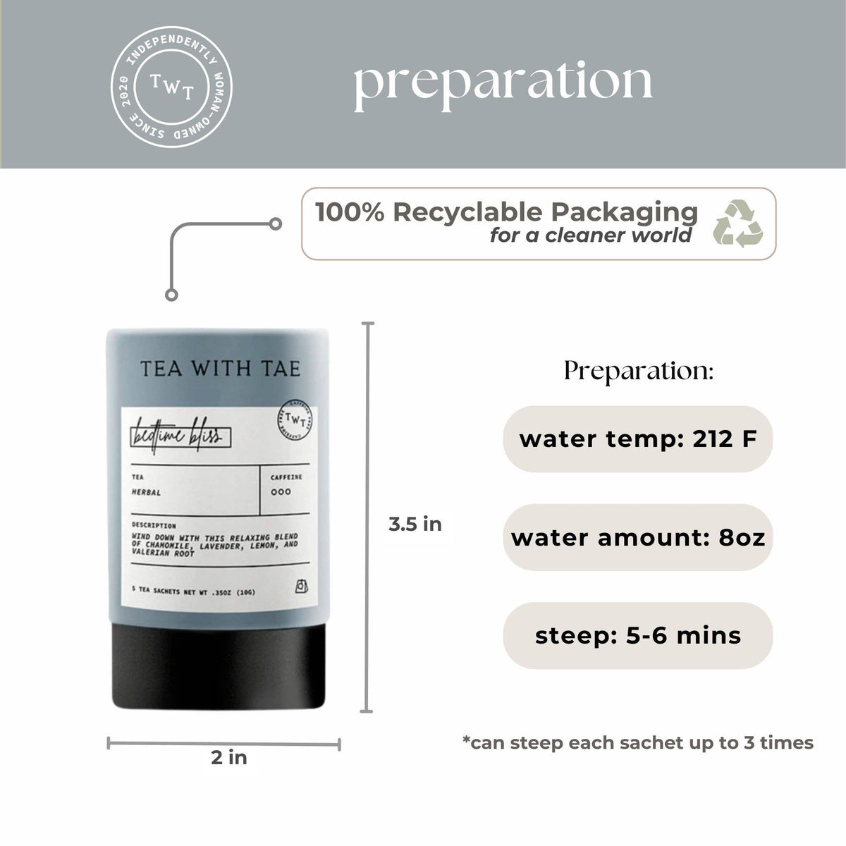 Nighttime Routine Sleep Tea Mini Tube Gift (5 tea bags)