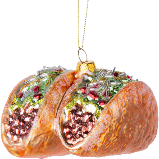 Blown glass tacos duo orn 4in