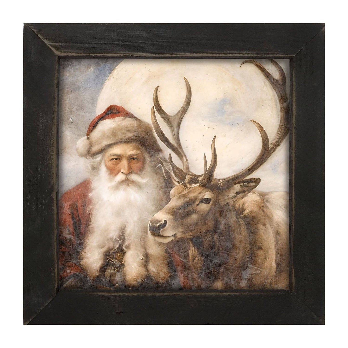 Reindeer with Santa 4: Black / Small