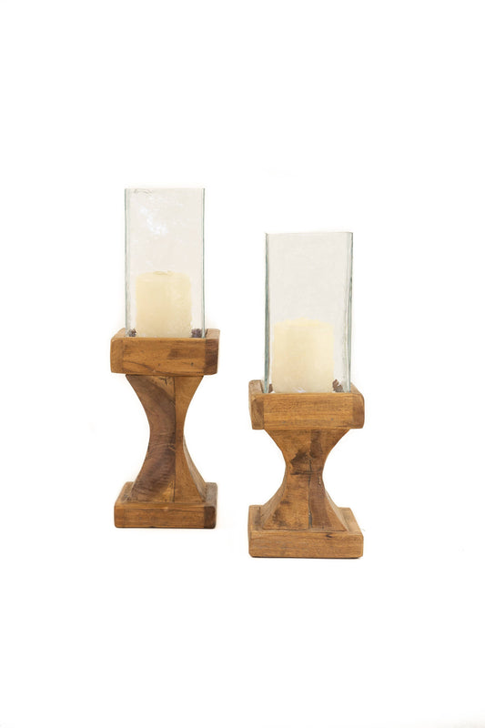 SQUARE HURRICANES WITH RECYCLED WOOD BASES