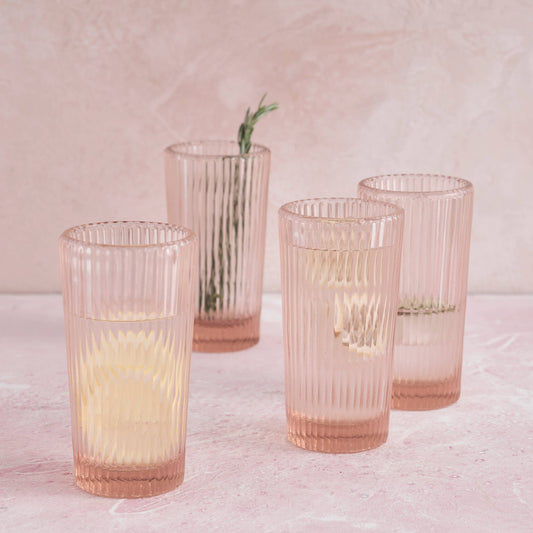 Pressed Pink Tall Glasses