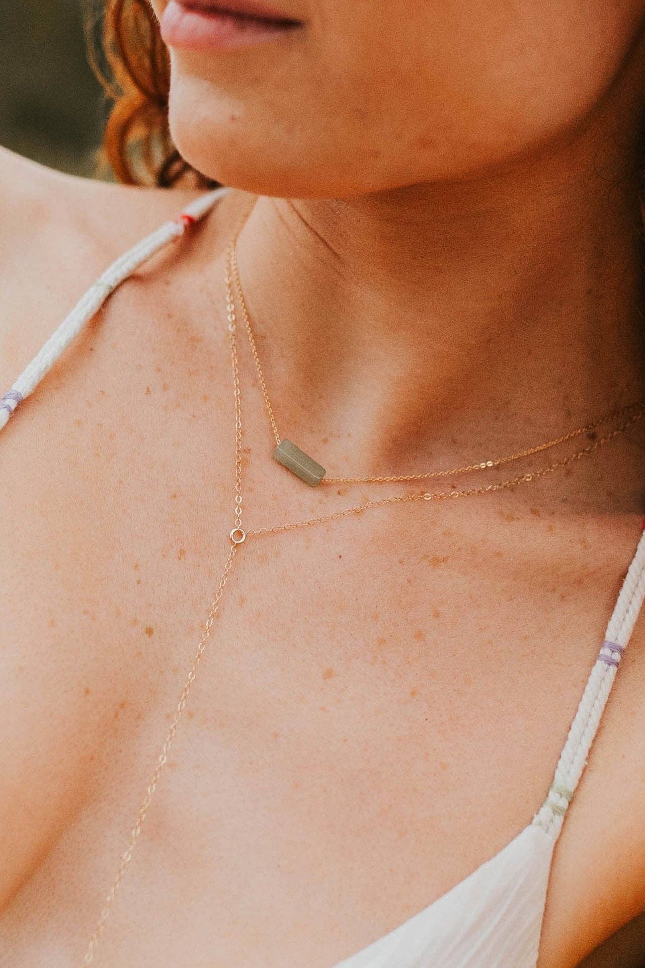 Seafoam Gemma Necklace | 14kt Gold Fill