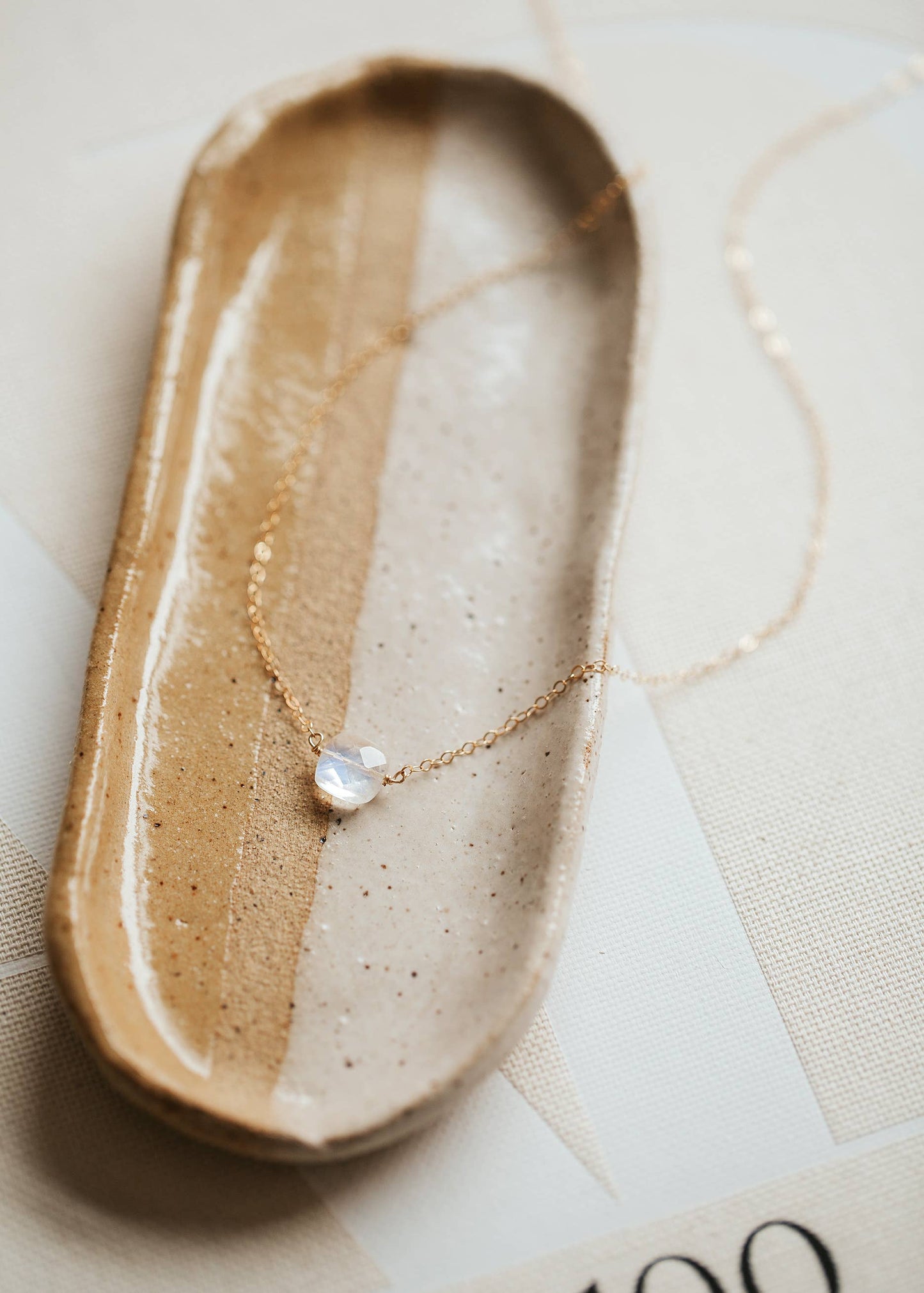 Moonstone Cushion Necklace | 14kt Gold Fill