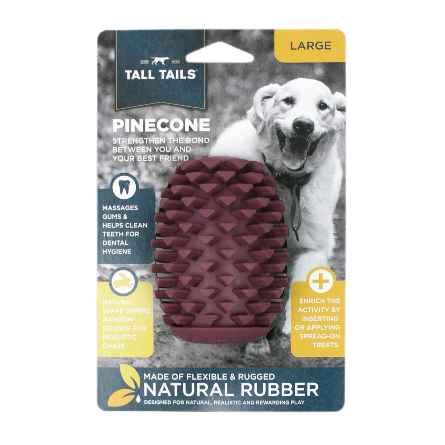 Tall Tails Natural Rubber Pinecone Toy