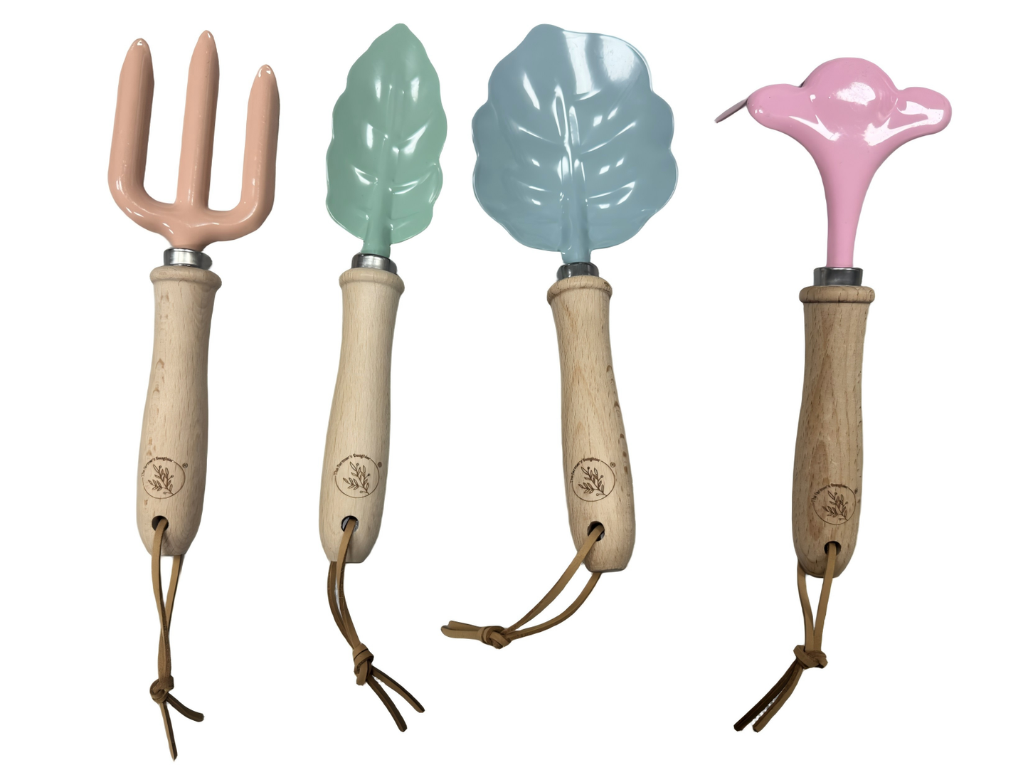 Kids Garden Tool Set – 4-Piece Colorful Wooden Hand Tools