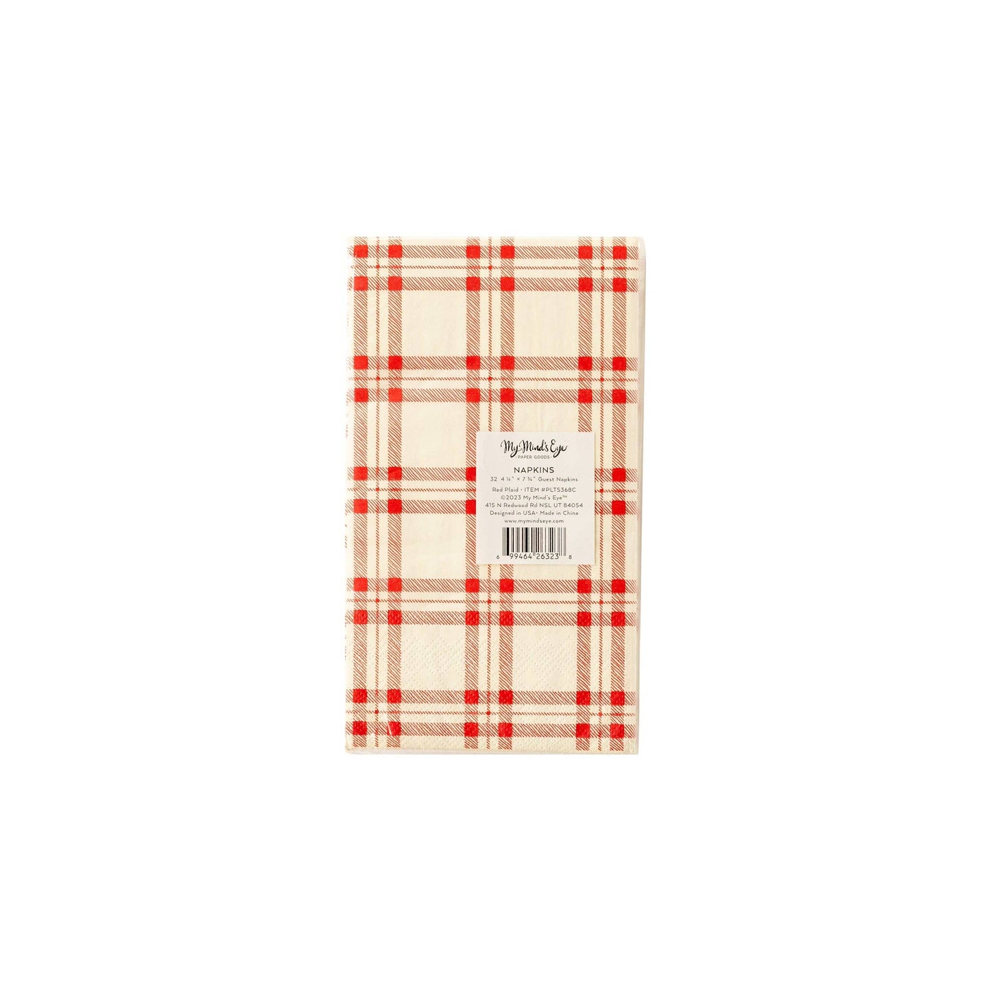 Red Plaid Paper Dinner Napkin