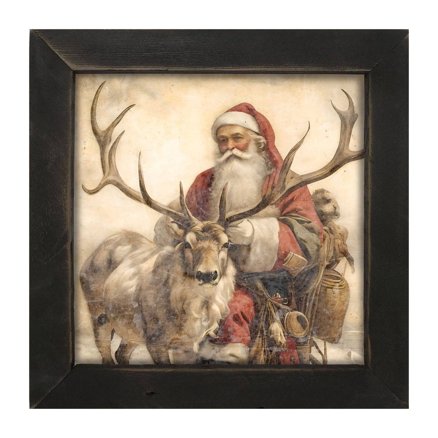 Reindeer with Santa 1: Black / Small