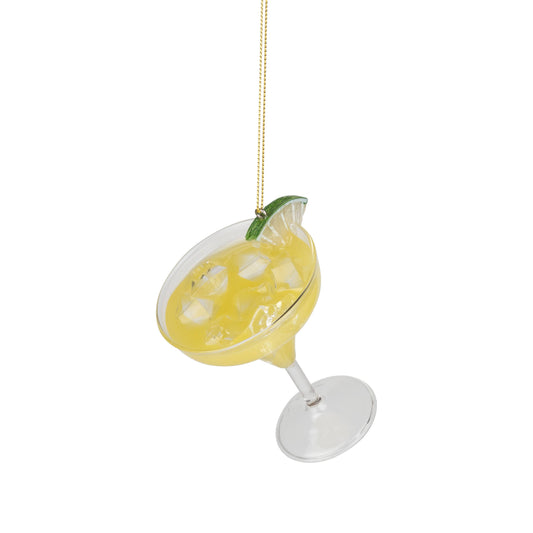 Glass margarita ornament, 3in