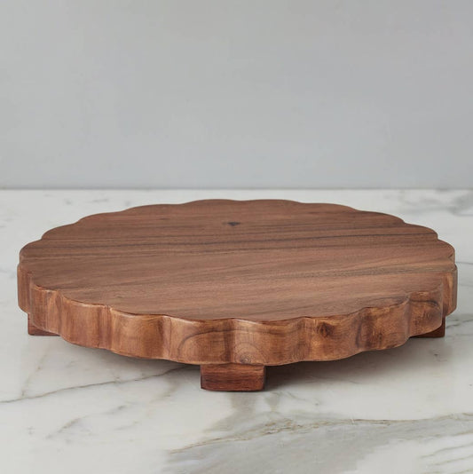 Scalloped Trivet Riser, Large Round, Natural