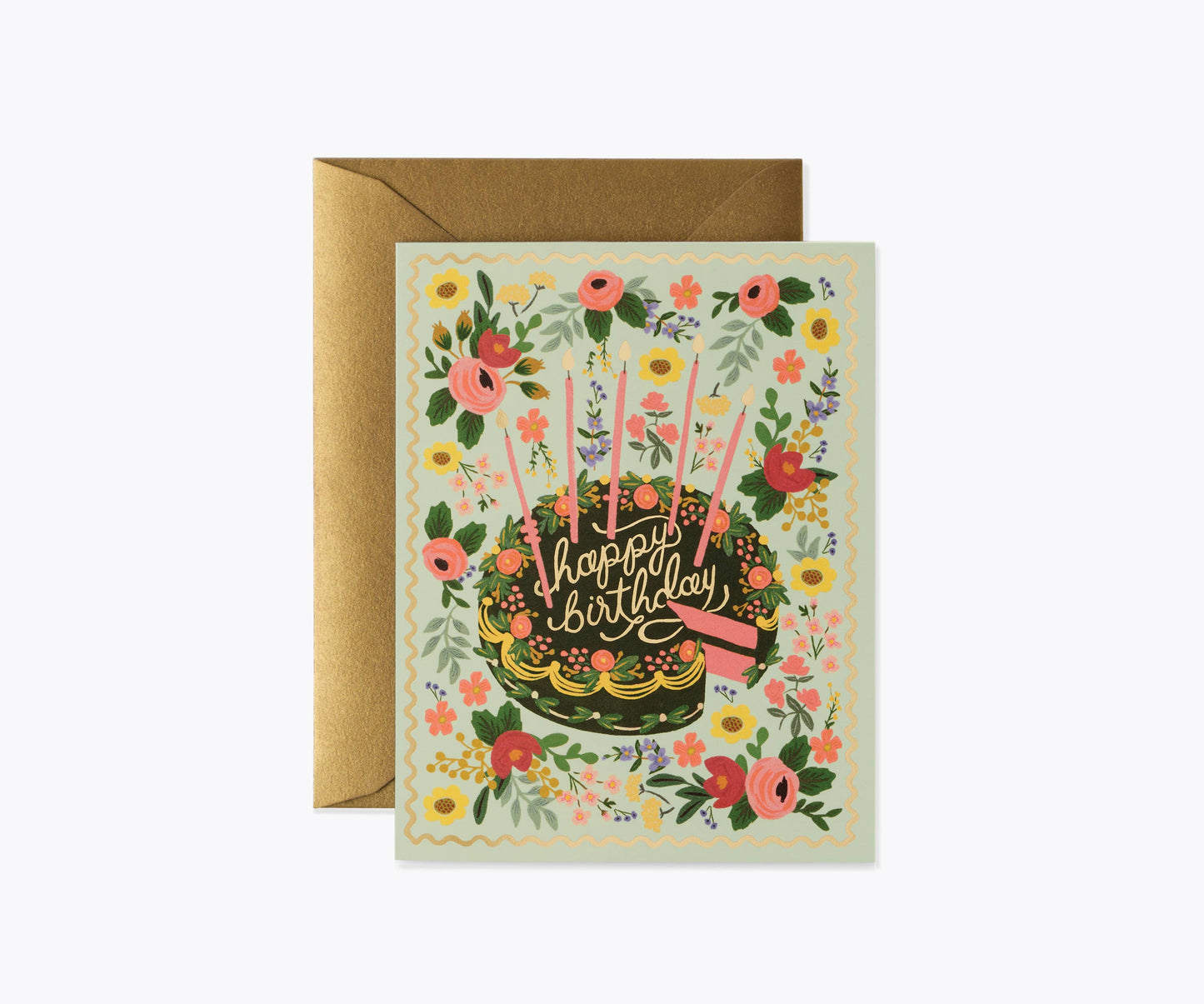 Boxed Set of Floral Cake Birthday Card