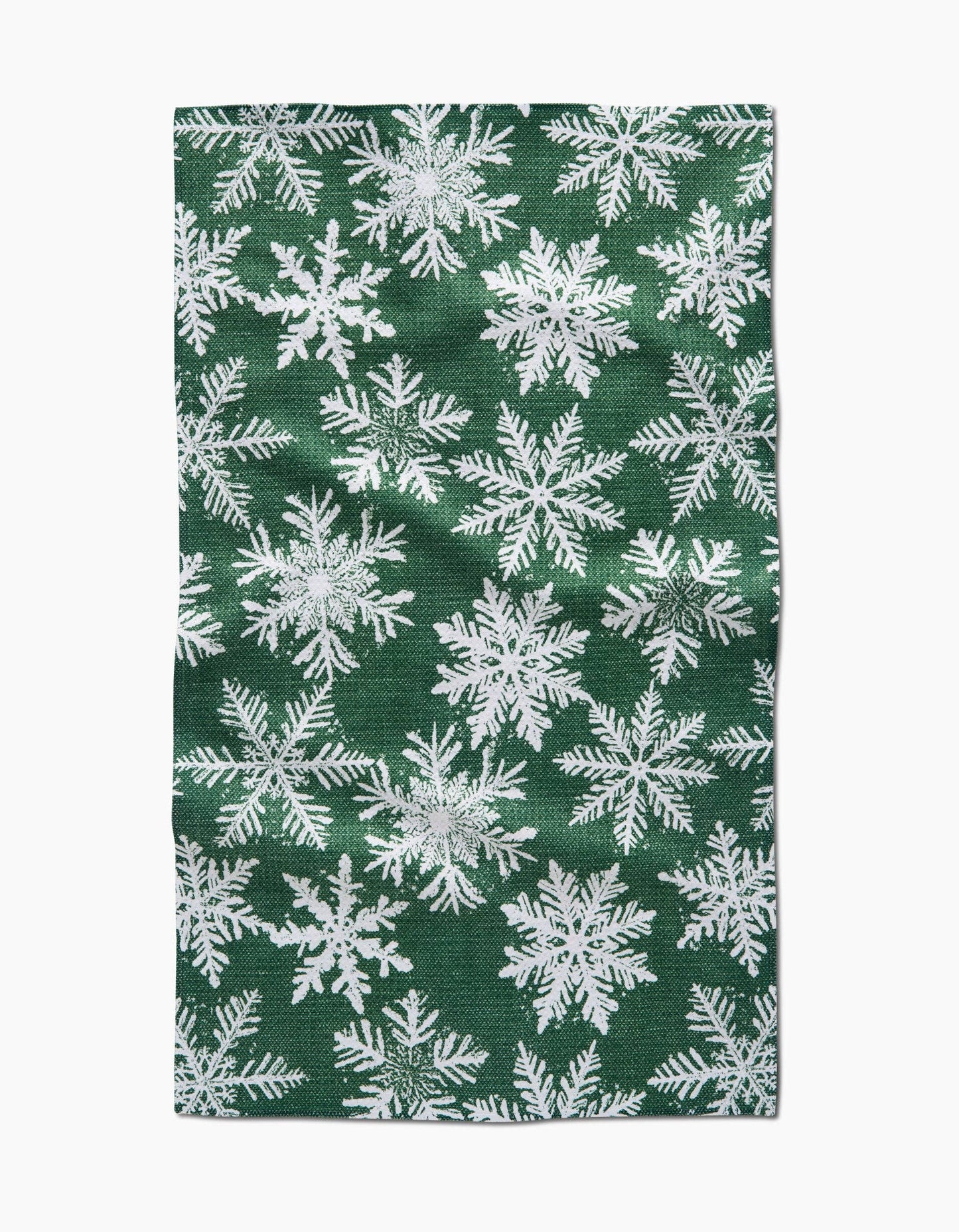 Snowy Days Green Tea Towel