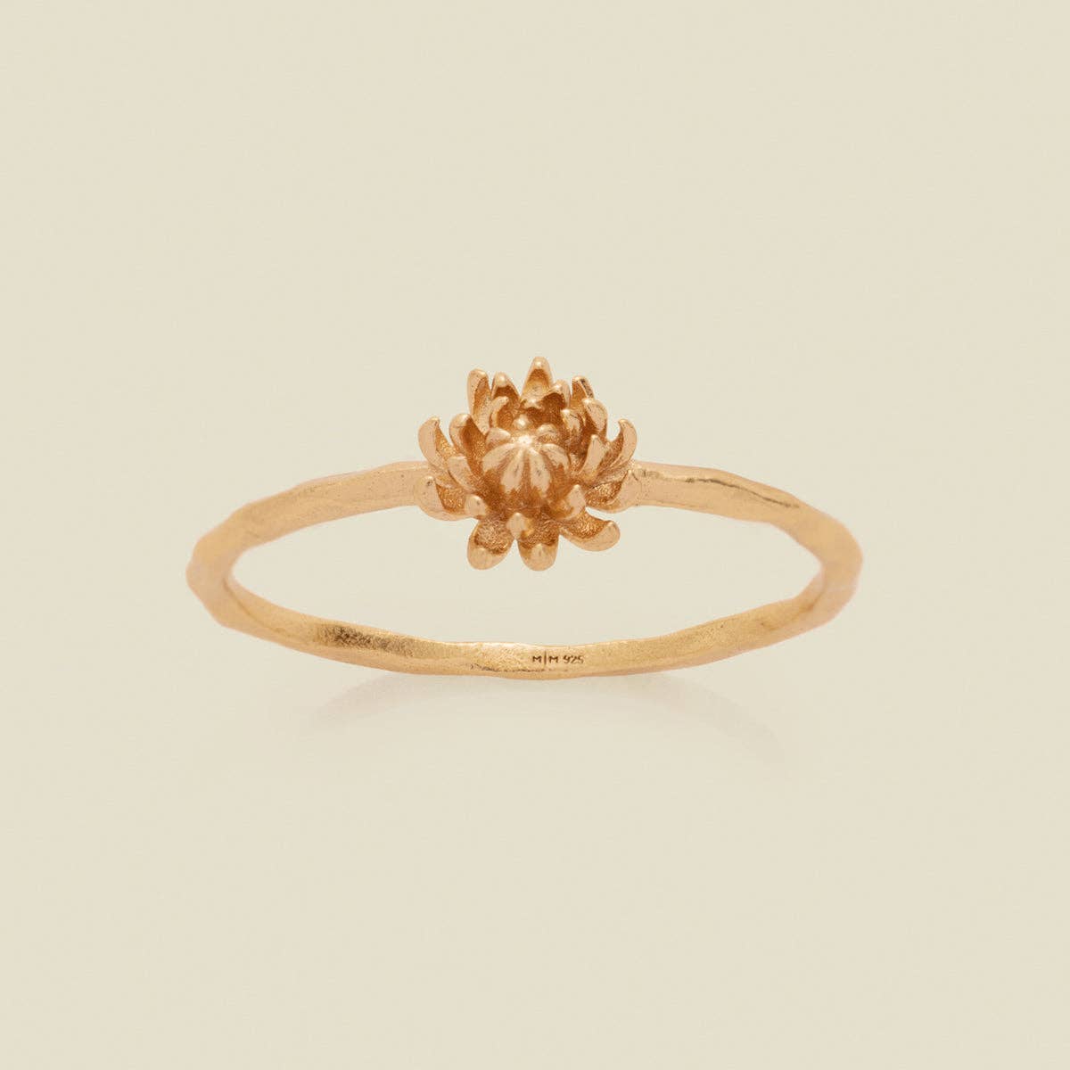 November Birth Flower Ring: Gold Vermeil / 10
