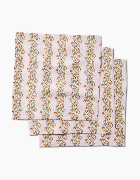 Floral Fall Stripe Dishcloth Set