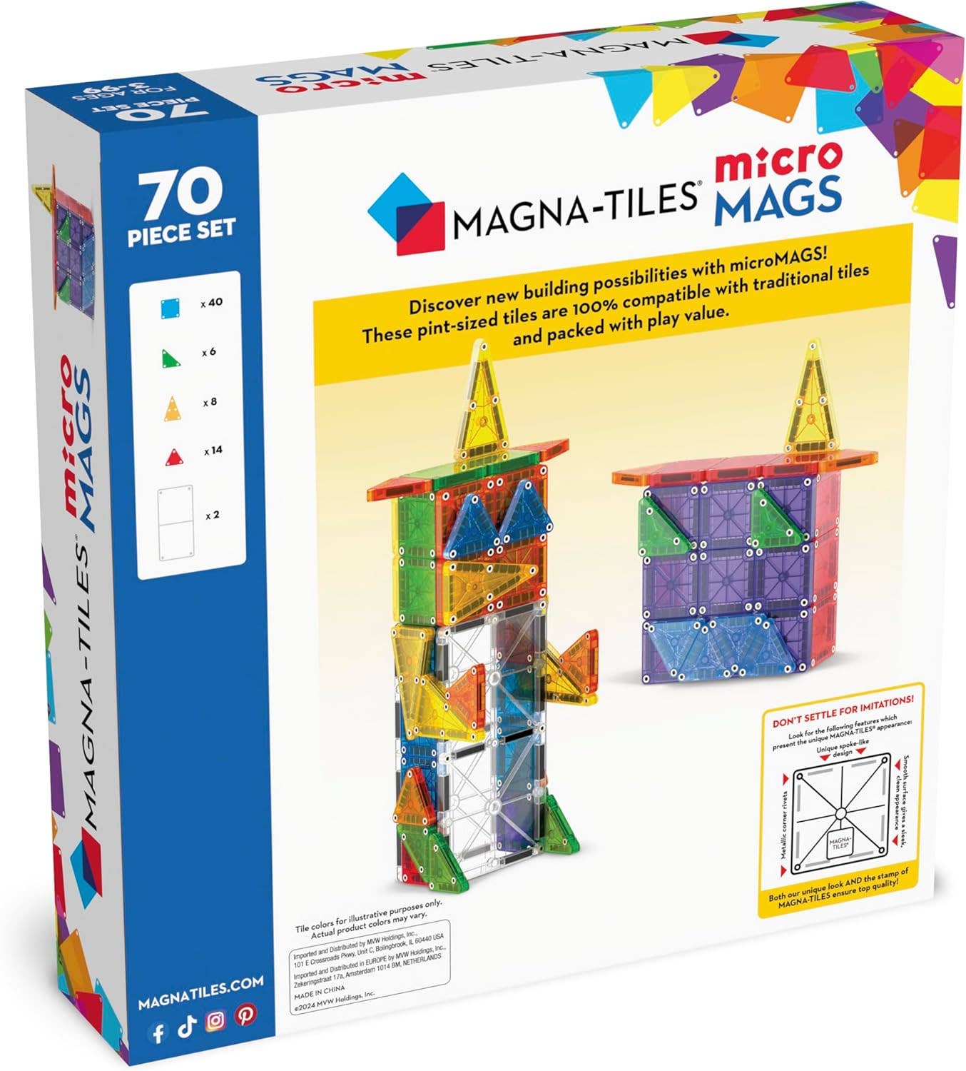 Magna-Tiles MicroMAGS 70-Piece Deluxe Set