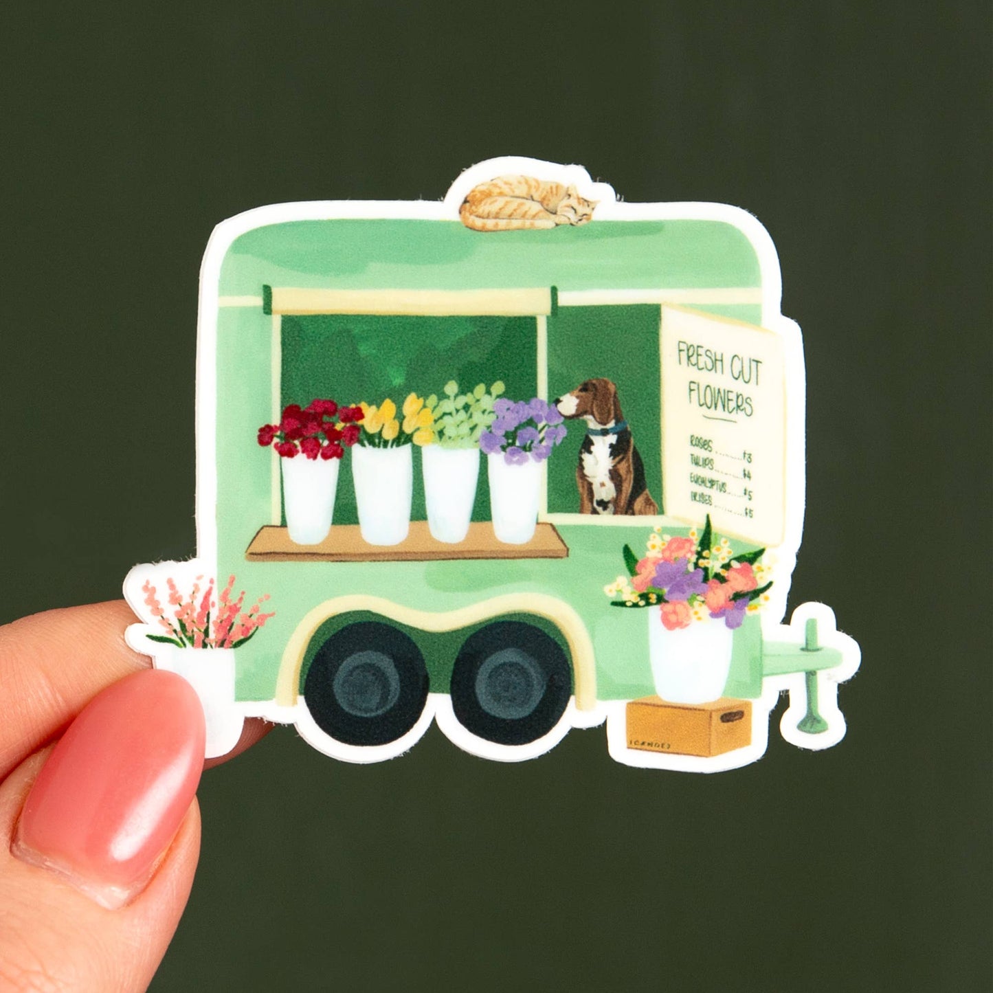Flower Truck Decal Sticker