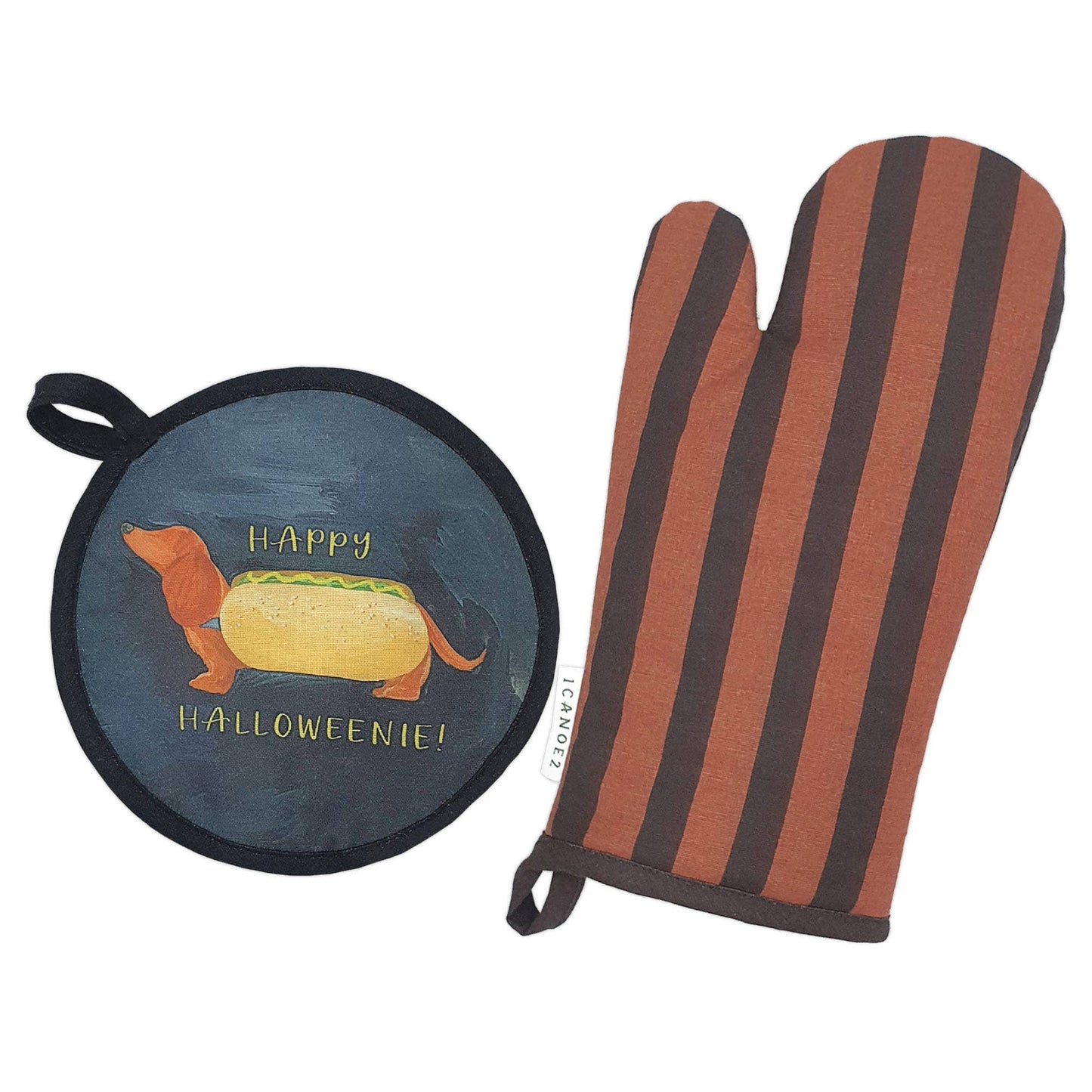 Happy Halloweenie Dog Pot Holder Set