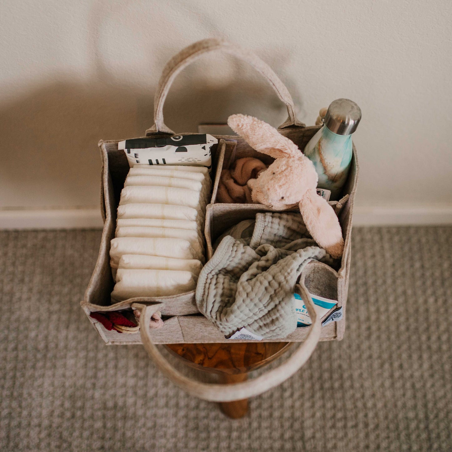 Diaper Caddy in White: Large (16 x 10 x 7")