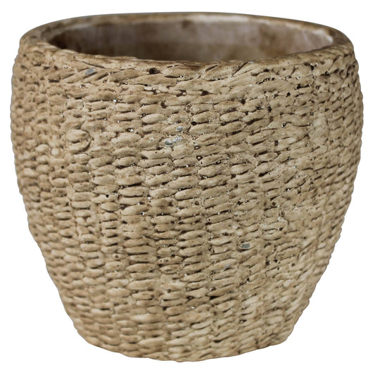 Pedro Basket Cachepot, Cement - Sm