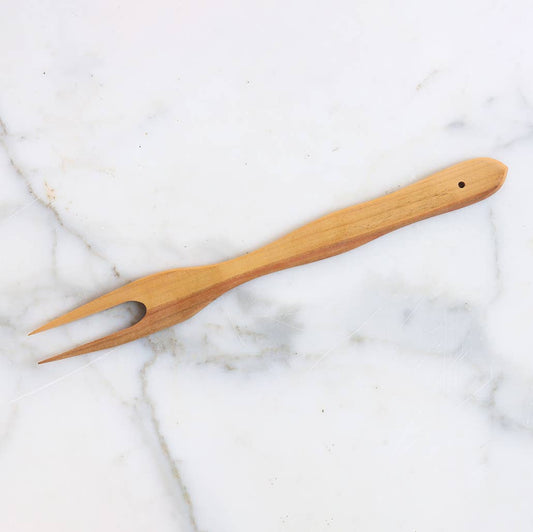 German 2-Prong Serving Fork, Cherrywood