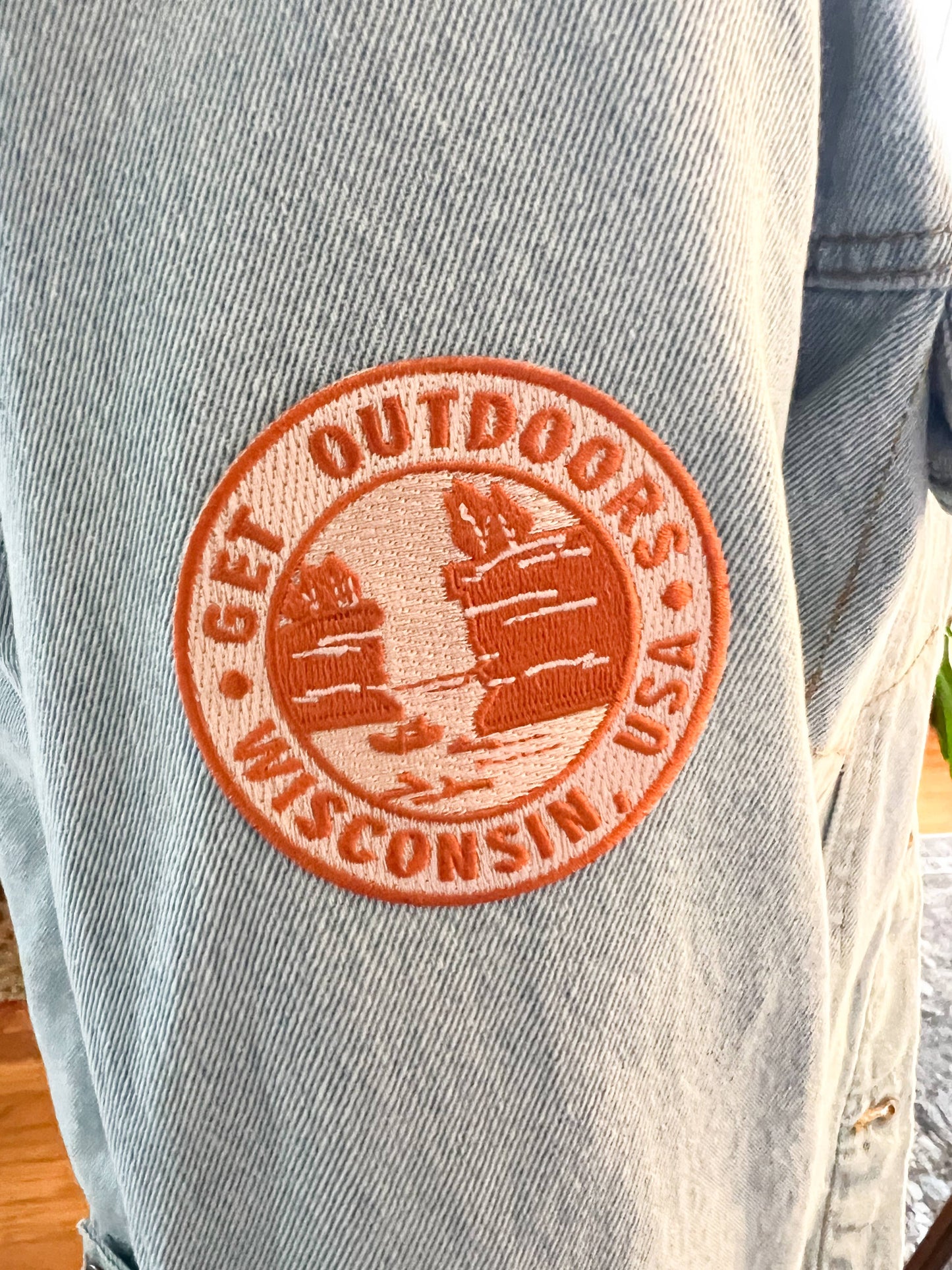 Get Outdoors Wisconsin Embroidered Iron-On Patch