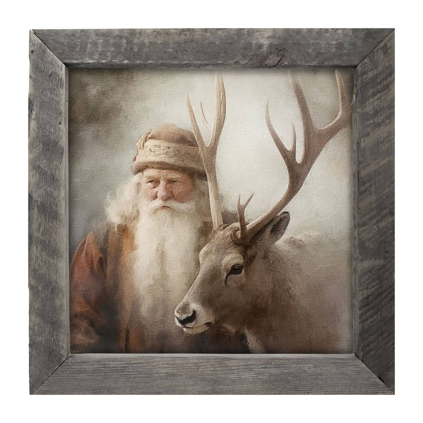 Old world Santa portrait: Black / Small