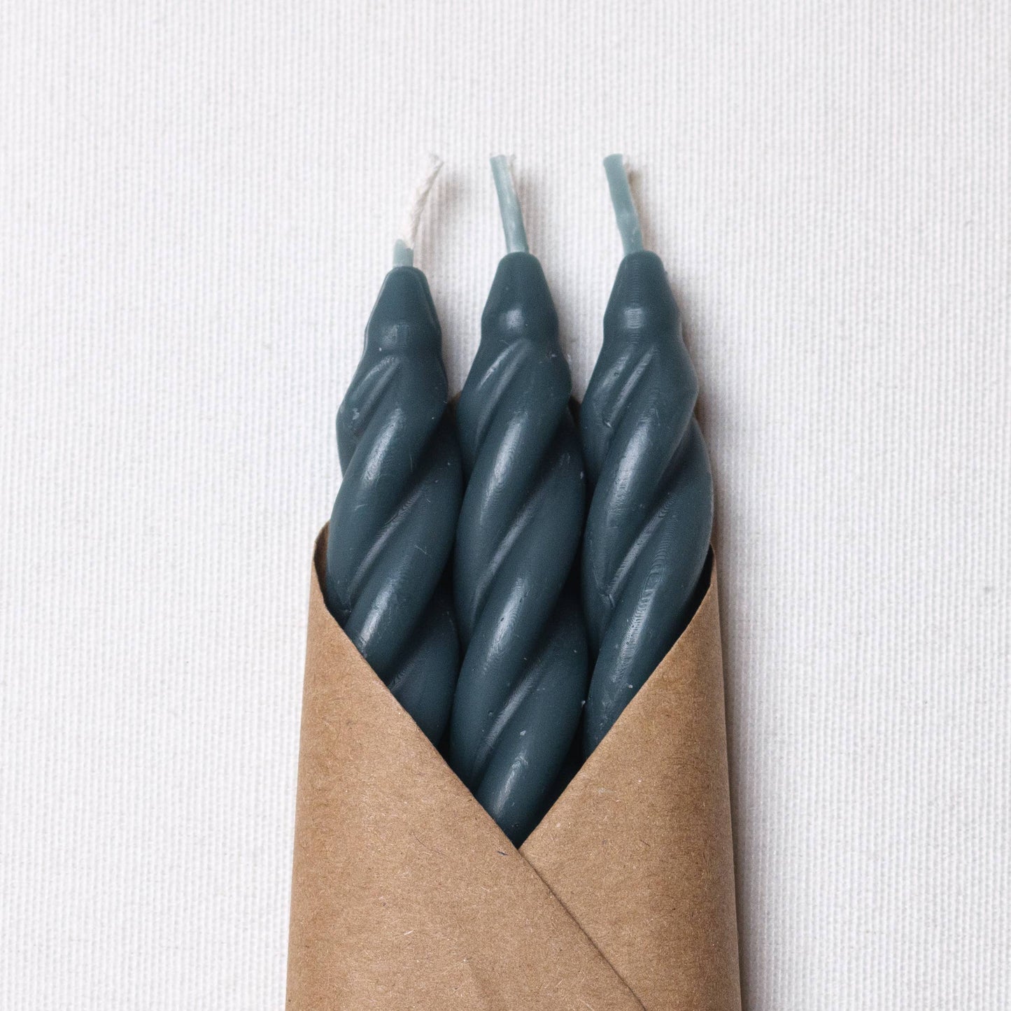River Beeswax Taper Candles Set of 3: Spiral Taper