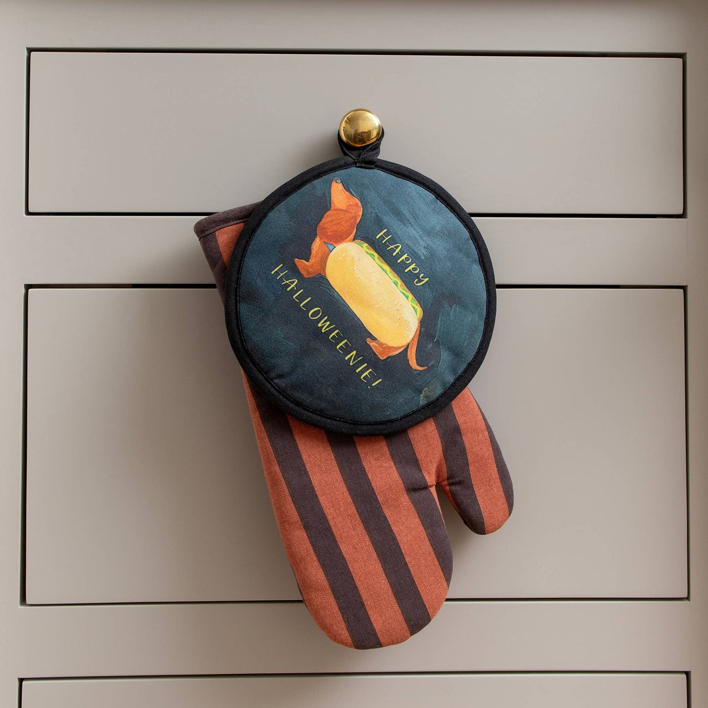 Happy Halloweenie Dog Pot Holder Set