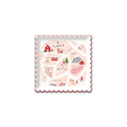 Believe North Pole Map Paper Plate
