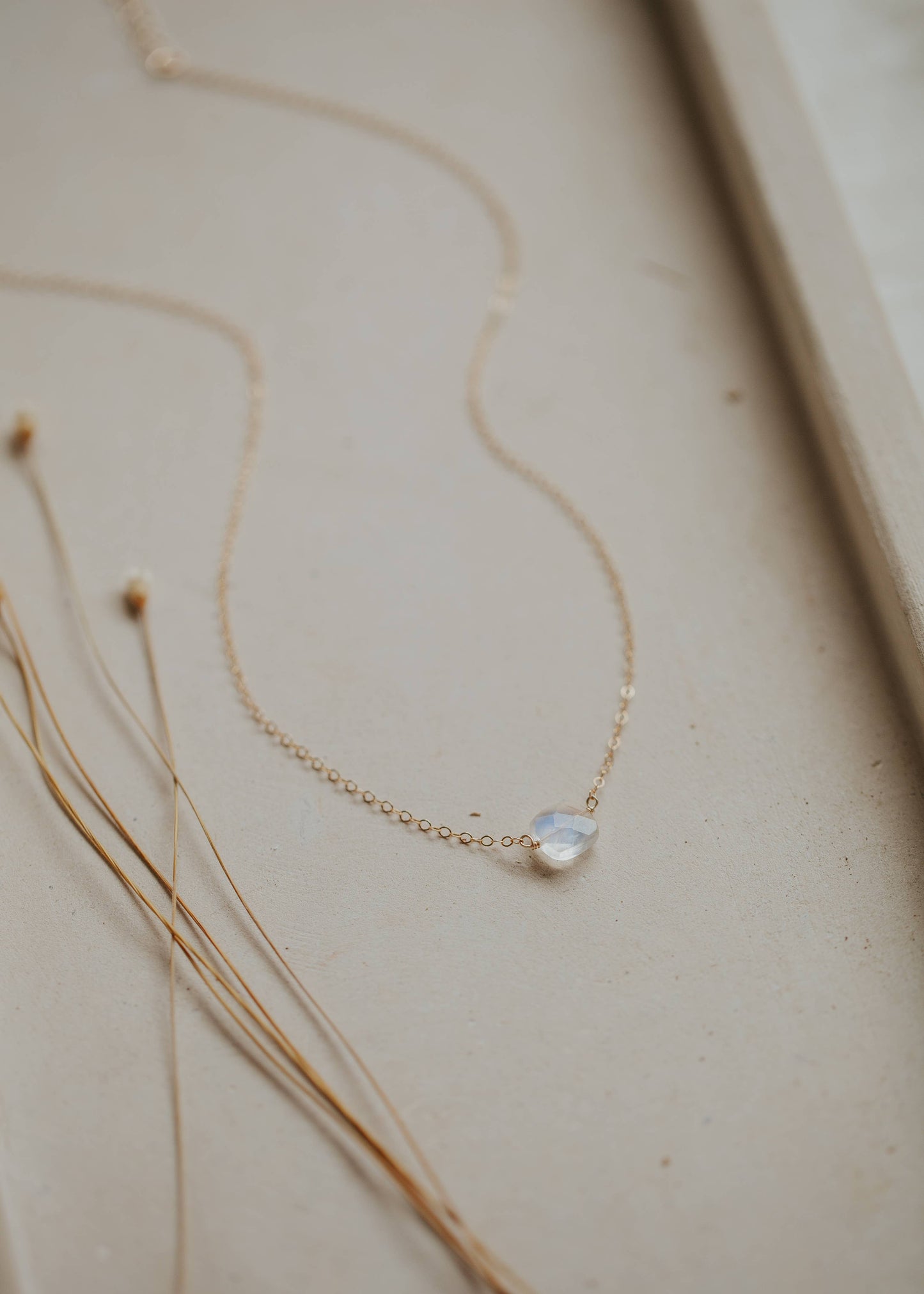 Moonstone Cushion Necklace | 14kt Gold Fill