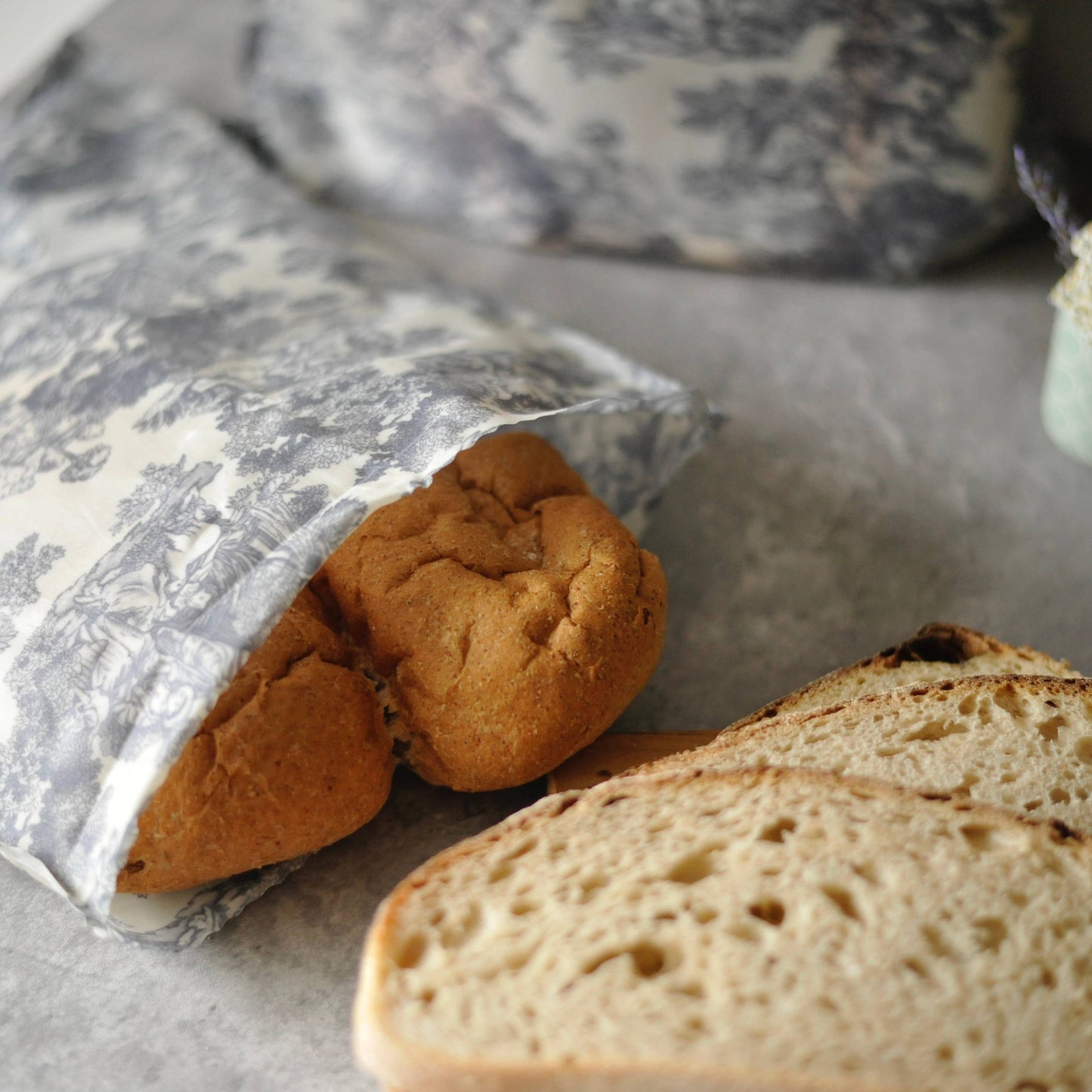 Vintage Pure cotton lightweight Beeswax Bread Bag : XXL