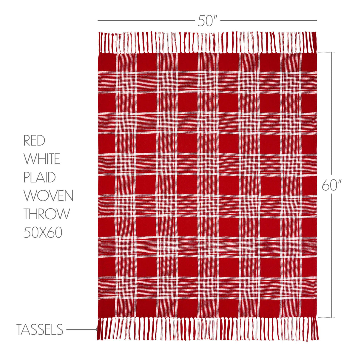 Red White Plaid Woven Throw Blanket 50x60 – Eston