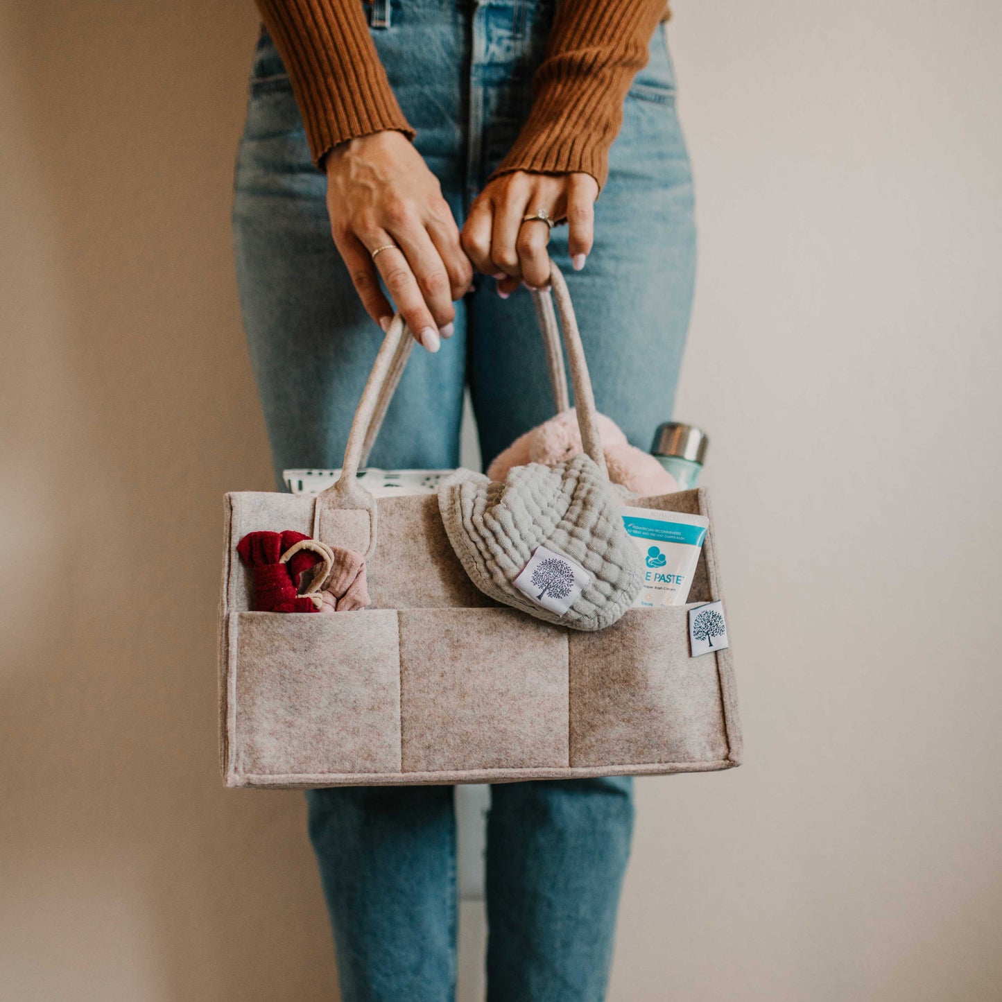 Diaper Caddy in Oatmeal: Large (16 x 10 x 7")