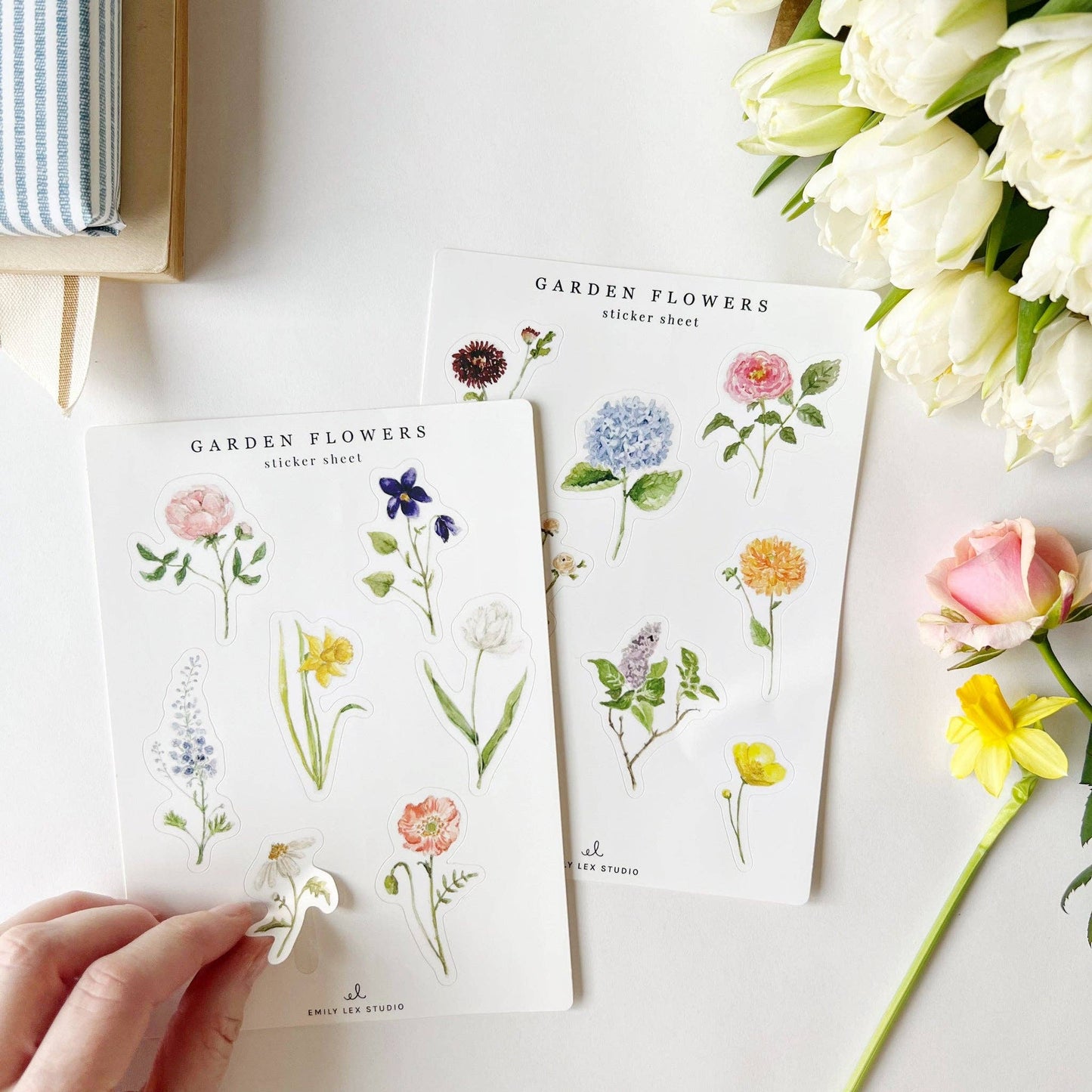 Garden flowers sticker sheets