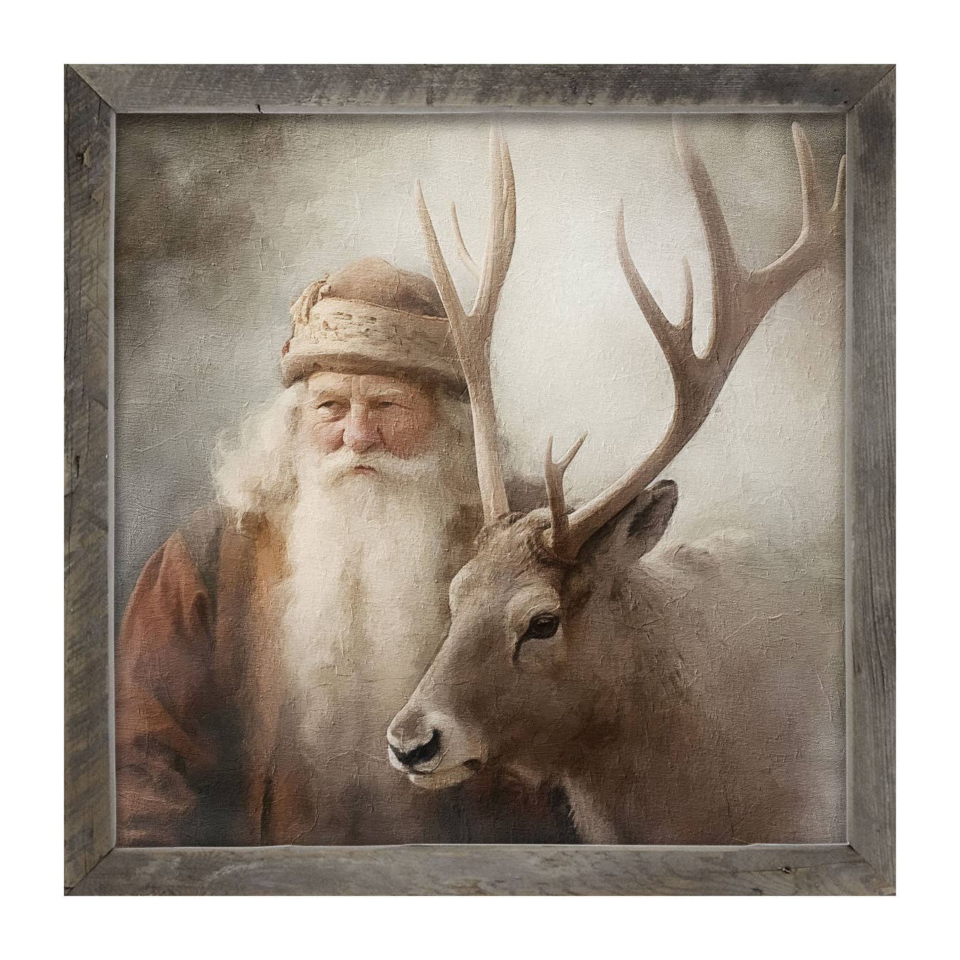 Old world Santa portrait: Black / Small