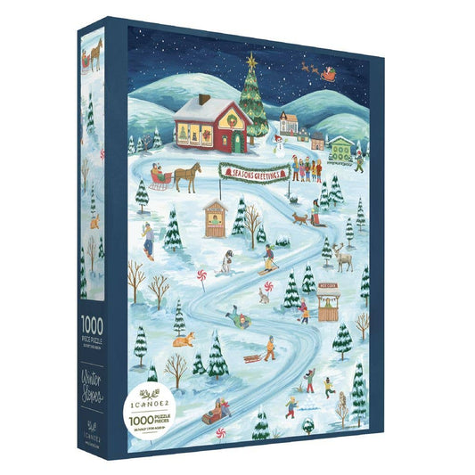 Winter Slopes Snowy Scene - 1,000 Piece Jigsaw Puzzle