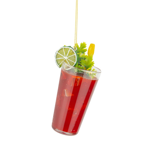 Glass bloody mary ornament,4.5in