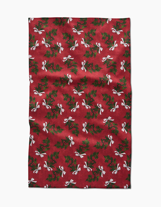 Christmas Berry Bow Tea Towel