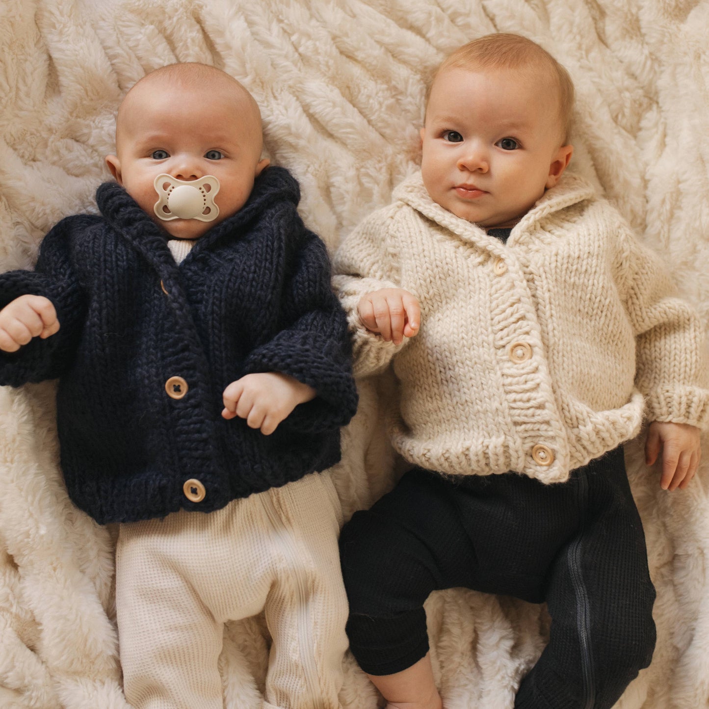 Shawl Collar Indigo Cardigan Sweater for Baby & Toddler