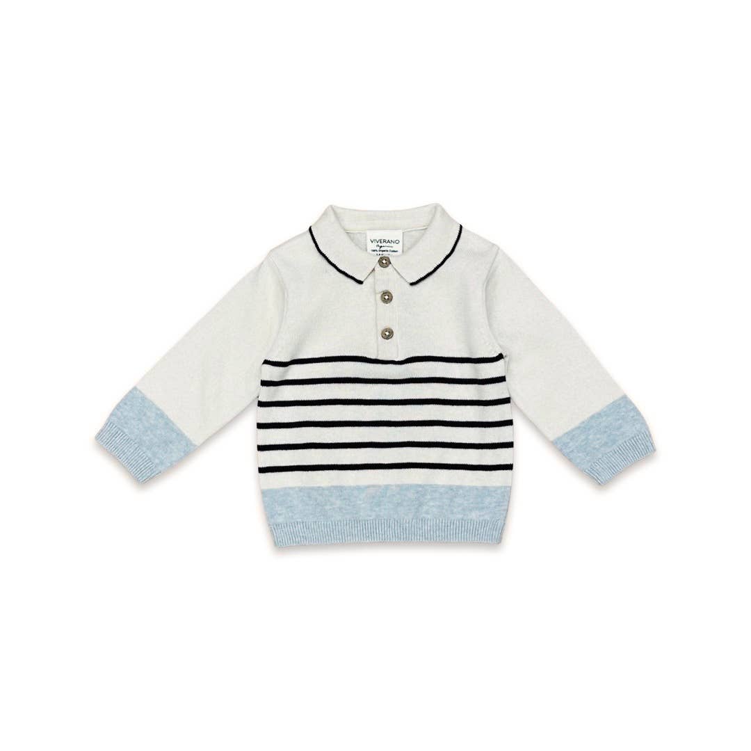 Stripe Sweater Knit Baby Pullover & Pants 2pc SET (Organic)