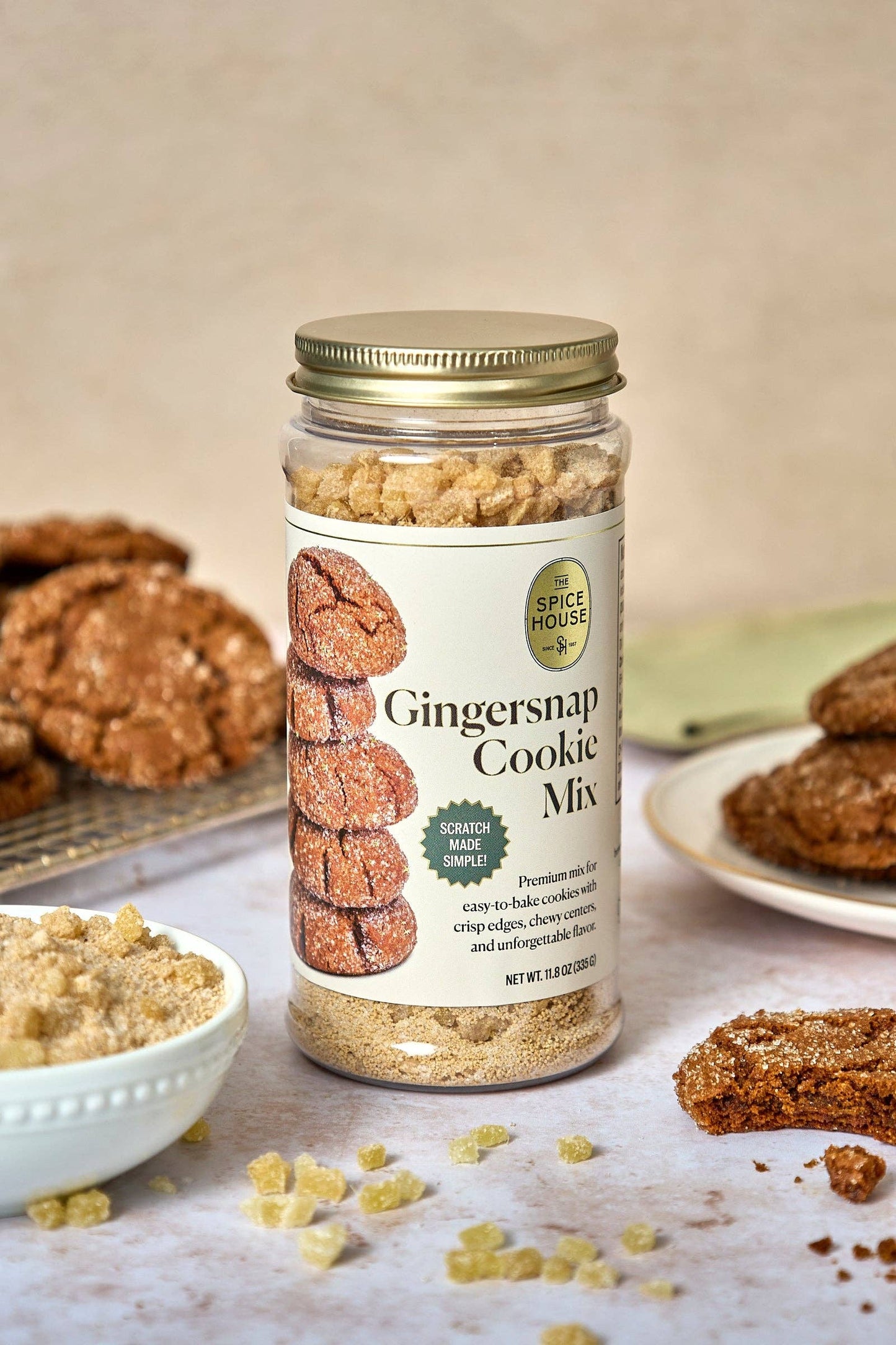 Gingersnap Cookie Mix: Large Jar, 11.8oz