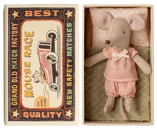 Little sister mouse in matchbox