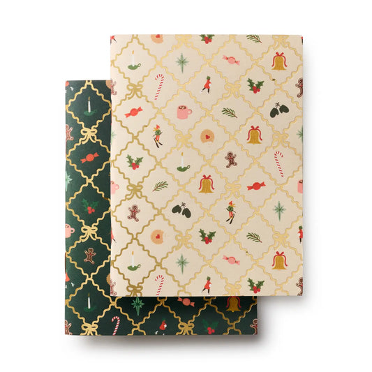 Pair of 2 Holiday Argyle Pocket Notebooks