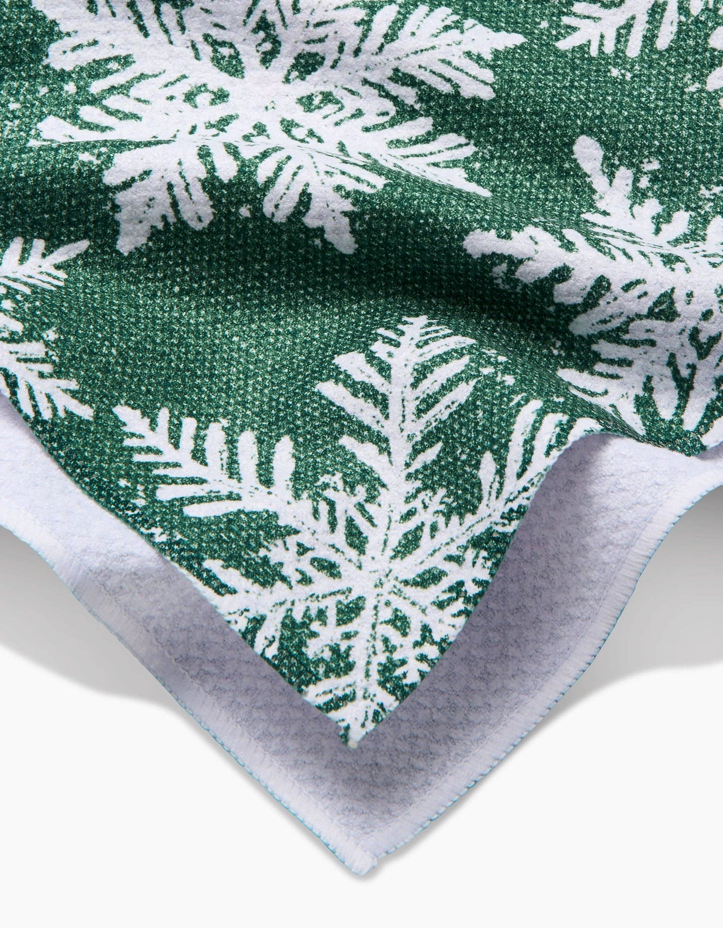 Snowy Days Green Tea Towel