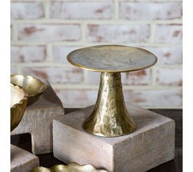 6" HAMMERED GOLD PILLAR HOLDER