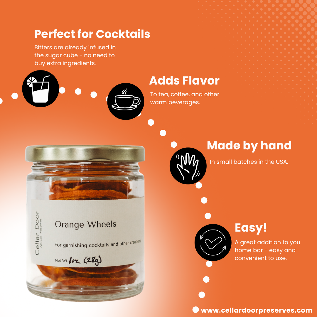 Dehydrated Orange Wheels: 1oz glass jar