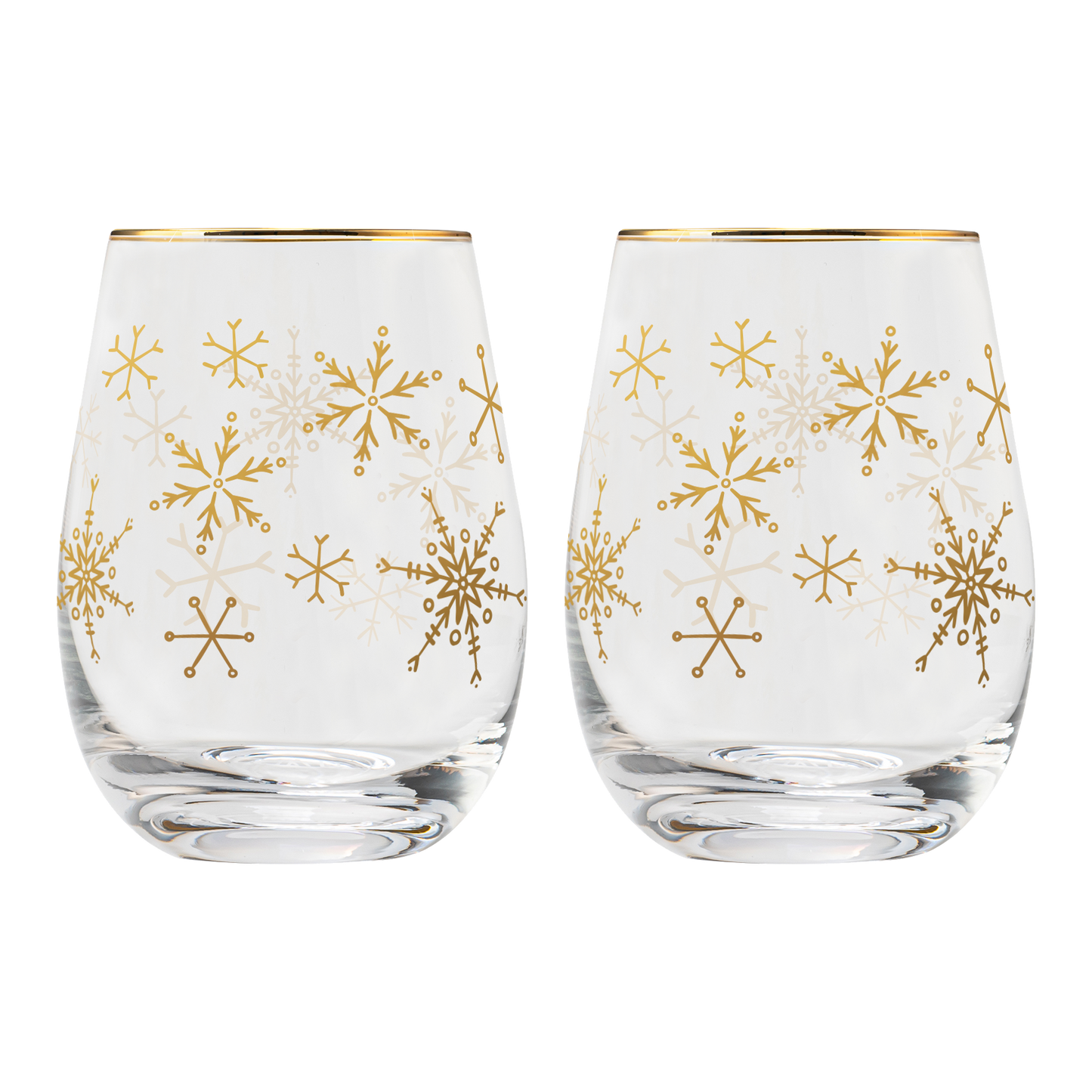 Snowflakes Stemless Wine Glasses