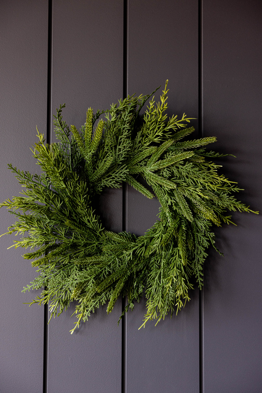 Norfolk & Cypress Mixed Real Touch Wreath - 14"